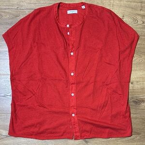 Billy Reid Linen/Cotton Orange Button Down Shirt Medium